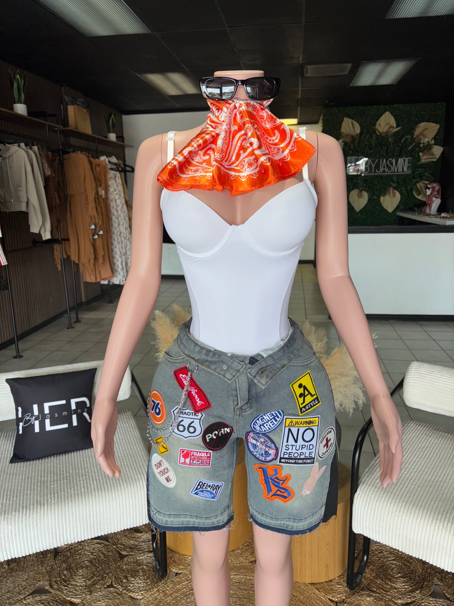 Patchwork jorts set