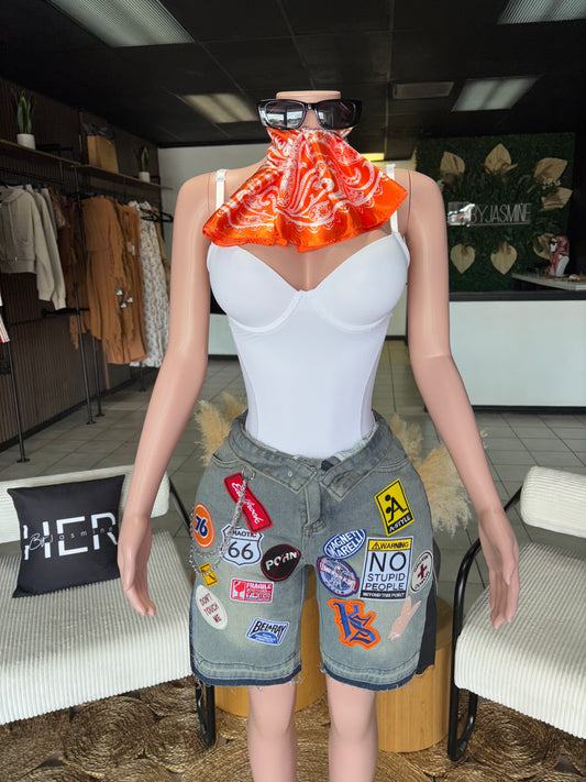 Patchwork jorts set